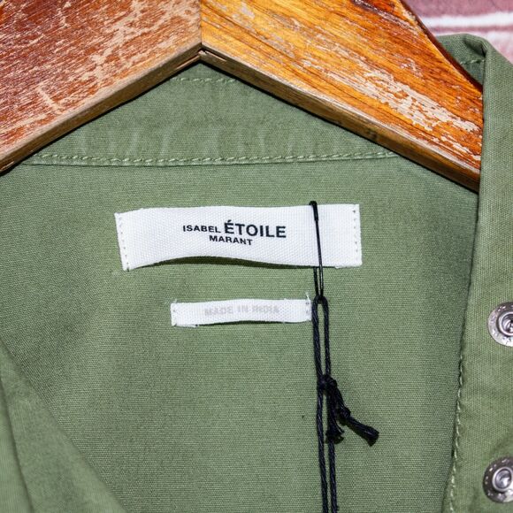 ISABEL MARANT Etoile $555 Ro Linore Dress Khaki Green Size 34 - Picture 3 of 10